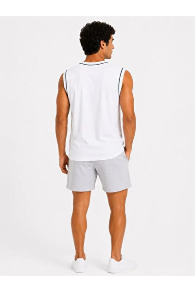 Veraura Lifestyle Men's Contrast Ribbed Sleeveless Undershirt Crew Neck Summe...