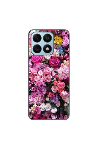 OEM Husa compatibila cu Honor X8a Silicon Gel Tpu Model Trandafiri Roz