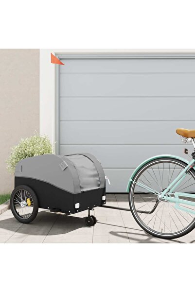 vidaxl Remorcă pentru biciclete, negru și gri, 45 kg, fier