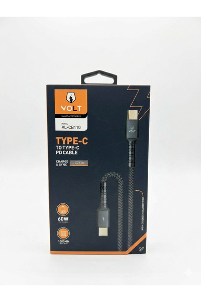 Volt كابل شحن ونقل بيانات 60W TitanStrike (Type-C to Type-C) بقوة شحن سريع 60...