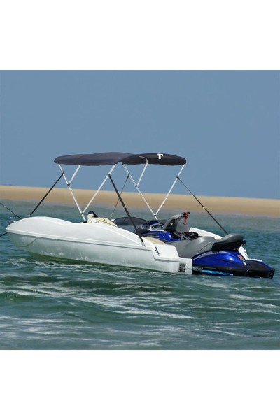 vidaxl Parasolar Bimini 3 arcuri pereți din plasă 183x(185-198)x137 cm