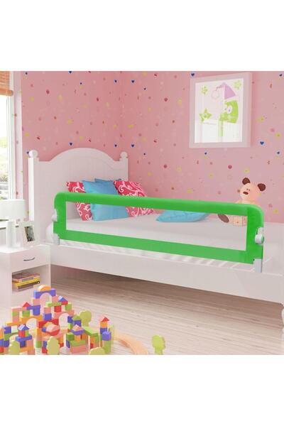 vidaxl Balustradă de protecție pat copii, verde, 180x42 cm, poliester