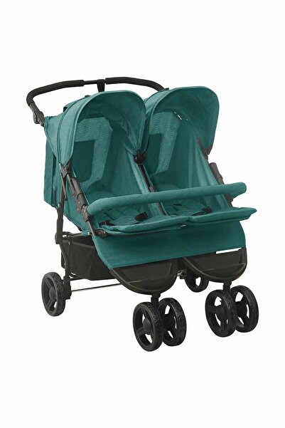 vidaxl Double trolley, green, steel