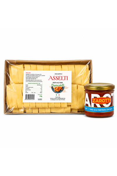 Asselti Set de paste italienești Pappardelle cu ou 250 g + Sos Zarotti Sugo a...