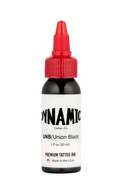 Dynamic Union Black 1oz Siyah Dövme Boyası – REACH Uyumlu Profesyonel Tattoo Ink