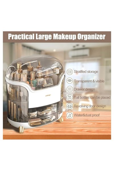 zorlo online store Cosmetic Display Cases, Large Capacity Makeup Organizer, Dustproof Waterproof Storage Box with Transparent Cover, Multifunctional SkinCare Organizers for Bathroom Countertop,Bedroom Vanity Desk
