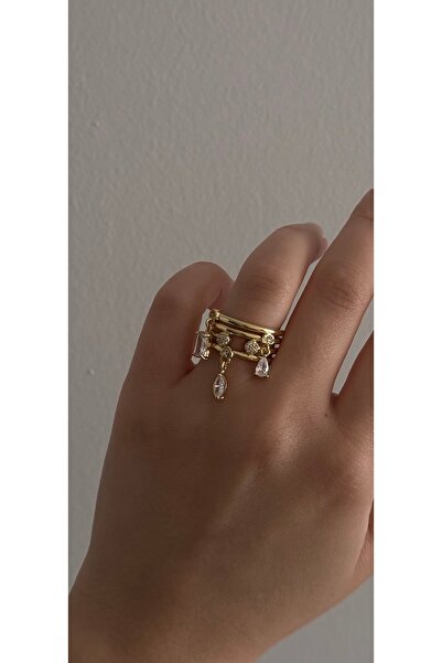 KAD COLLECTION خاتم قابل للتعديل من سلسلة بريميوم مرصع بالأحجار