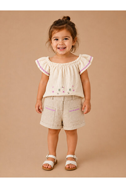 L'Olivier Muslin Girls' Shorts Set