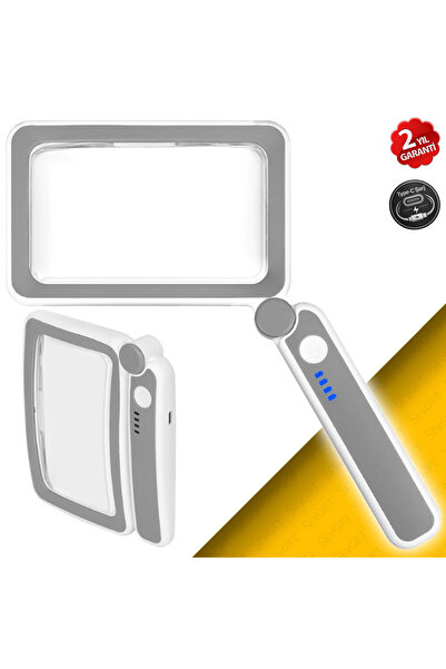 Sevgift 4X Büyütmeli LED Işıklı Okuma Büyüteci | Şarj Edilebilir Büyük Lensli...