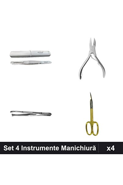 One Group Set 4 Instrumente Manichiură Profesionale One Group, Pensete Clește...