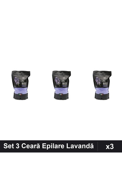 global fashion Set 3 Ceară Epilare Film Wax 450gr Lavandă, Epilat Profesional