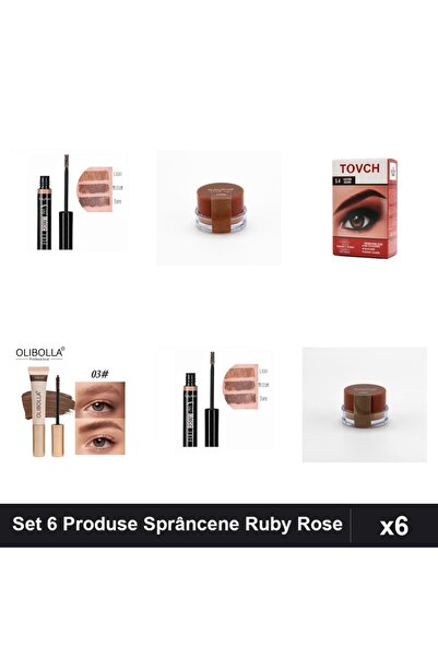 Ruby Rose Set 6 Produse Sprâncene Ruby Rose, Gel Mascara, Vopsea, Rimel, Nuan...
