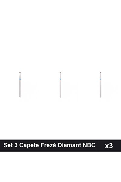 NAİLS Set 3 Capete Freză Diamant NBC Bilută Albastră 2,3mm, Manichiură Profes...