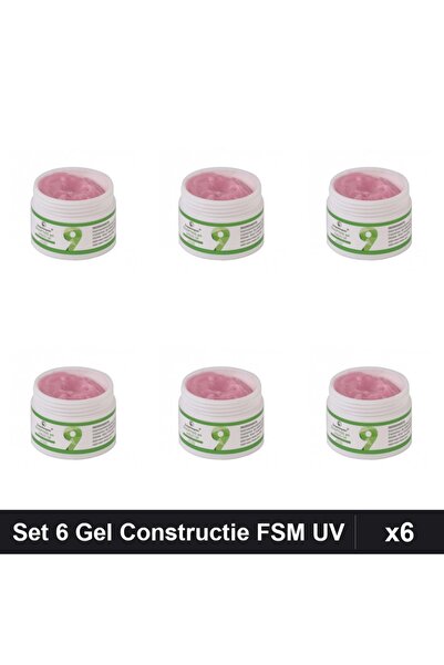 FSM Set 6 Gel de Constructie UV LED 15g, Builder Gel Nuanta 09, Manichiura