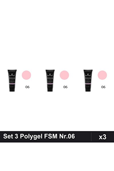 FSM Set 3 Polygel 30ml Nr.06, Gel Constructor Unghii, Manichiura Profesională UV