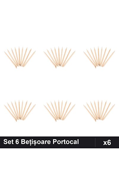 NAİLS Set 6 Bețișoare Portocal Manichiură, 10 Bucăți per Set, Accesorii Unghii