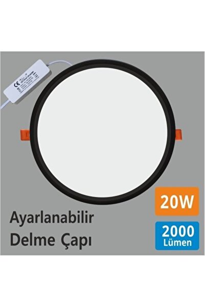 LENA TEKNİK Led Panel Spot (Siyah) 4000K Günışığı 20W