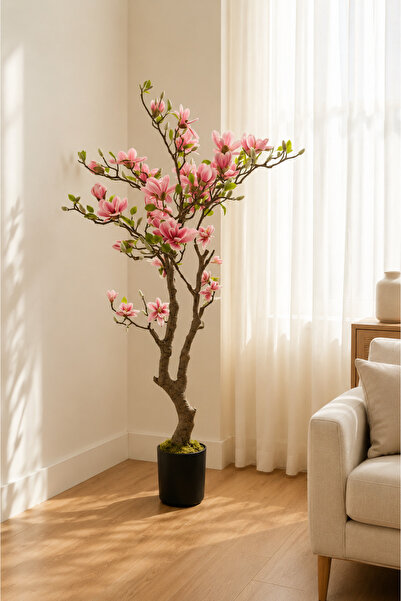 TrentonGCC Artificial Magnolia Flower Tree and Premium Decorative Indoor Plan...