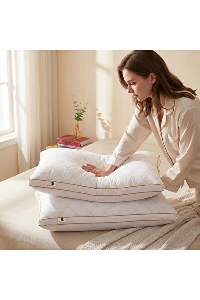 ShinyFlower Luxury Quilted Bed Pillow 75×45cm, Soft & Supportive Microfiber F...