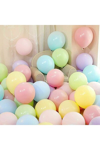 PROCART Set de 100 de baloane de petrecere, din latex, multicolore pastel, fo...