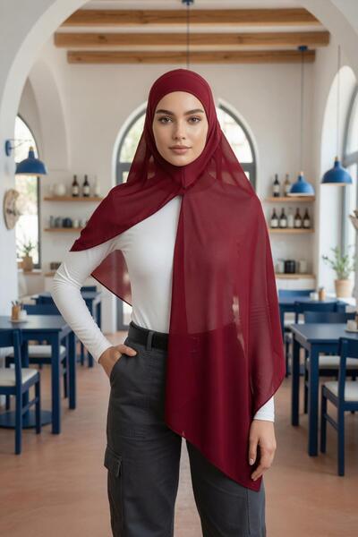 Aisha's Design شال شيفون مع بطانة قطنية ممشطة مانعة للانزلاق، PS-62