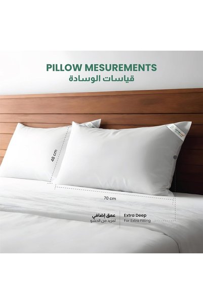 COTTON HOME ® Comfort Pillow 48x70cm Microfiber Sleep Pillow for Side Sleepers (White) Pack of 2