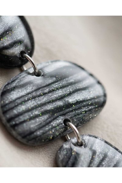 Dodemert Home Night Marble Series Polymer Clay & Epoxy Handmade Design Earrings