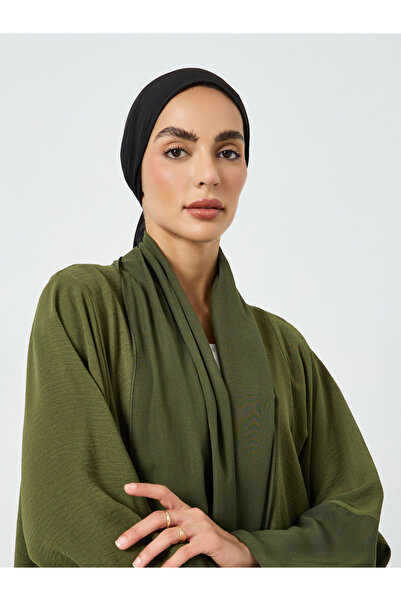 Take Two By Styli Black Pleated Tie Solid Hijab