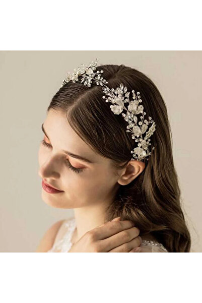 Raizel Accesoriu par argintiu, cu frunze si pietre, Harper