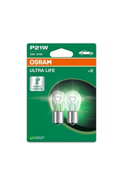 Osram Σετ 2 λαμπτήρων 12V P21W Ultra Life σε συσκευασία blister