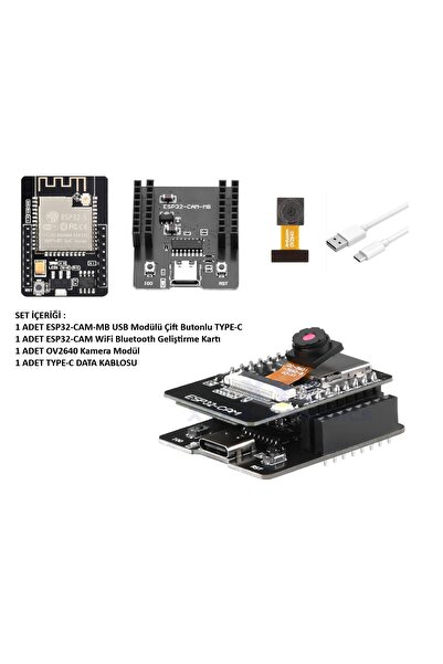 DRMaker Elektro ESP32-CAM WiFi Kamera Modülü ve USB TTL Programlayıcı Seti | ...