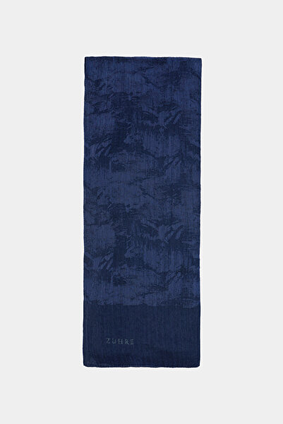 Zühre Brushed Textured Patterned A.Navy Blue Shawl 0057