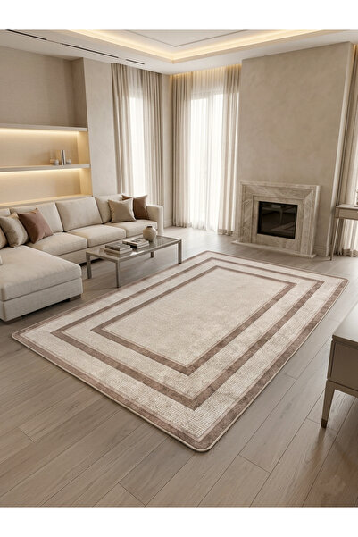 Brillant Hasır Jüt Sisal Görünümlü Bordürlü Modern Salon Yolluk Antre Halı