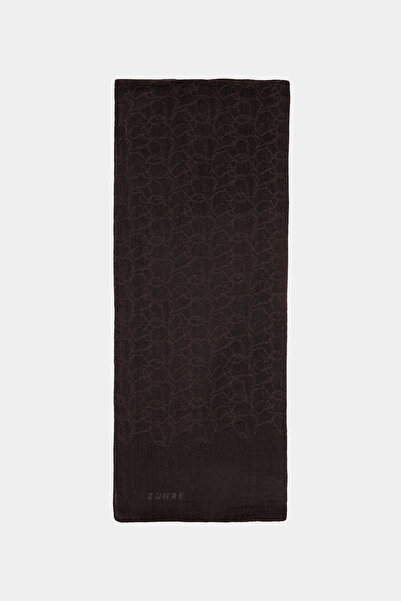 Zühre Soft Floral Patterned Bitter Brown Shawl 0058