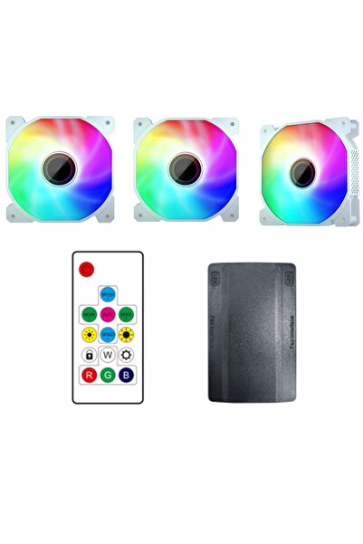 1stPlayer Set 3 ventilatoare 1stPlayer® Combo FIS-wh aRGB, controller si tele...