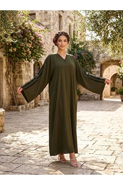 MYMİSİY Ferace Abaya with Shawl Dubai Needle Special Series 5 Standard Size