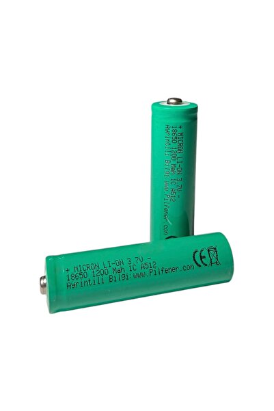 Micron 18650 Şarj Edilebilir Pil 3.7V 1200mAh Li-ion Başlı Pil (1 Adet)