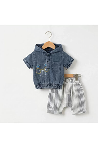 Generic Brand 6/24 Month Hooded Muslin Fabric Baby Set Ava Mery Woman