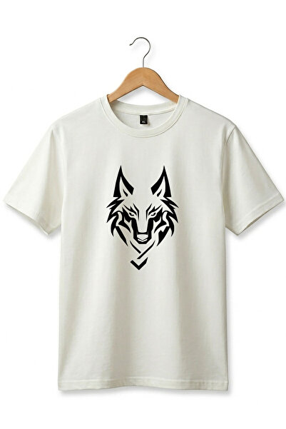 WİDİ Bozkurt Turkish Wolf Printed 100% Cotton Regular Fit Crew Neck Basic T-S...