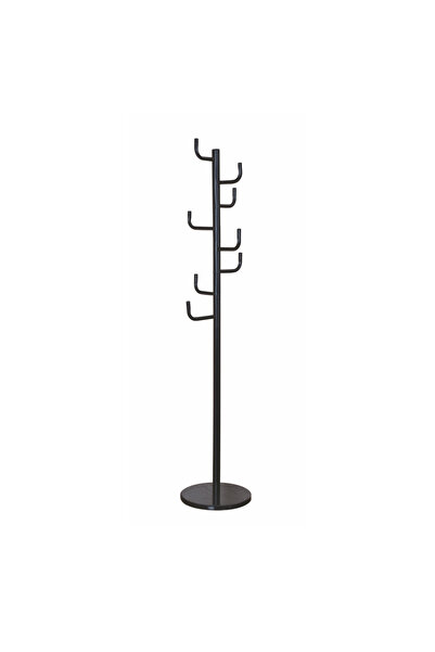 DecoCorner Cuier de haine din metal negru cu bază de marmură Elder 37x175 cm