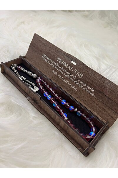 GK LUXURY & FASHION Red Thermal Stone Praying Beads Natural Stone in Special ...