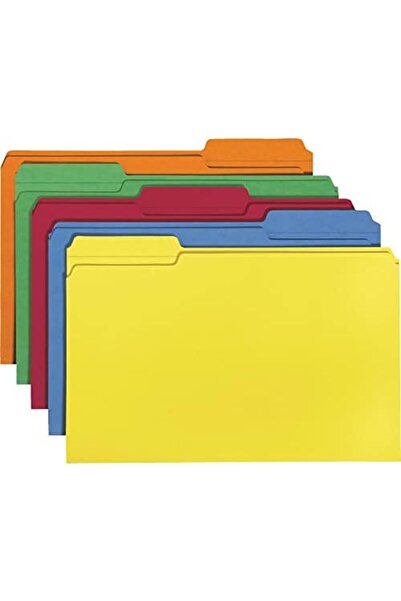 Yıldızan Tamgün File Folders, 1/3 Cut Top Tab, Legal, Assorted Colors, 100/Bo...