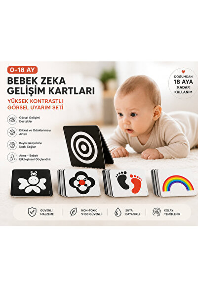 DF Toys 0-18 Ay Bebek Zeka Gelişim Kartları | Yüksek Kontrast Görsel Uyarım |...