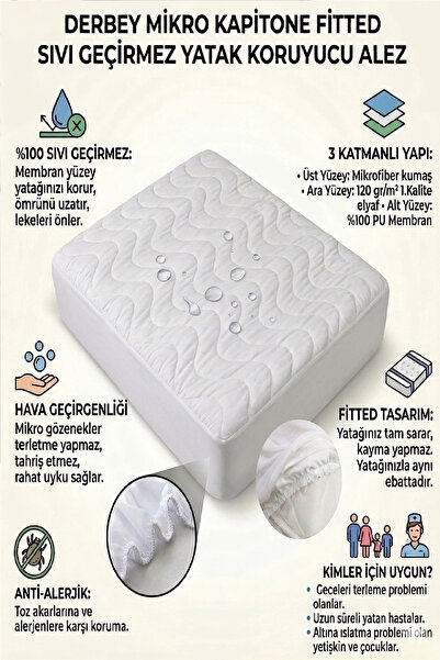 Derbey 70x110 cm Saltea cu micro-capsulare rezistentă la lichide, cu protecți...