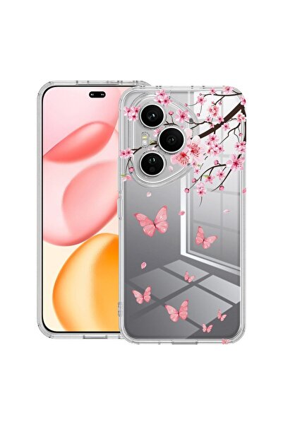 bestcase Αντικραδασμική Θήκη Συμβατή με Honor 400 Pro, Ροζ Άνθη Κερασιάς & Πε...