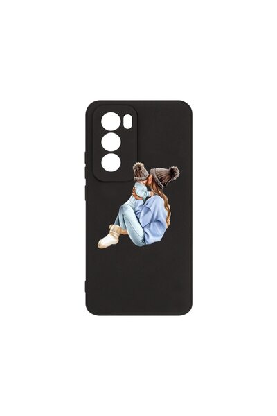 bestcase Husă Premium din Silicon, Compatibilă cu OPPO Reno12, Fată Mamă cu u...