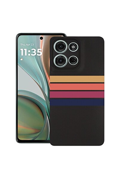 bestcase ¬Æ Husa pentru Motorola Moto G15, Retro Lines, Slim Silicon 0.8MM, A...