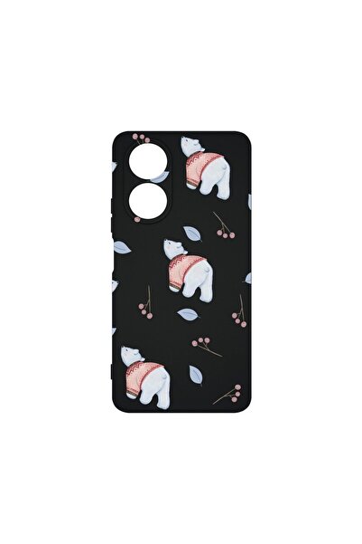 bestcase Премиум калъф от течен силикон, съвместим с OPPO A58 4G, десен  "Лед...