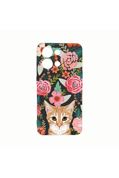 bestcase Husa Silicon, Compatibila Cu Oppo Reno8 Pro, Cat and Flowers, Rezist...