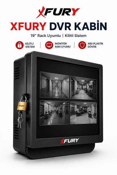 FURY DVR NVR Kamera Kayıt Cihazı Kabini - ABS Plastik Monitör Askı Kutusu 42x32x11 cm